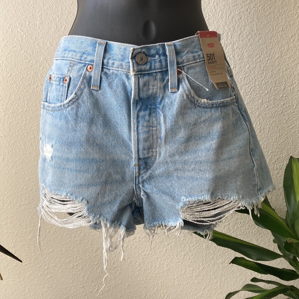 Levi’s 501 high rise jean button fly shorts